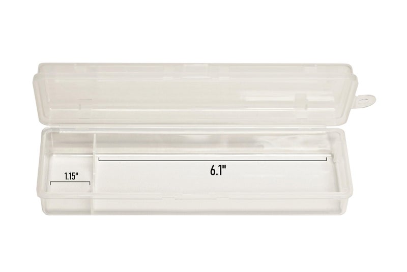 Creative HobbiesÂ® Clear Polypropylene Mini Storage Box with Hinged Lid & Snap Closure - For Pencils, Pens, Drill Bits, Office Supplies, Organization, Tool Box and More! (1) - Image 2